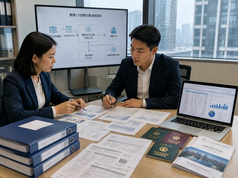 梅江区赛维1.0店群归集退税架构
